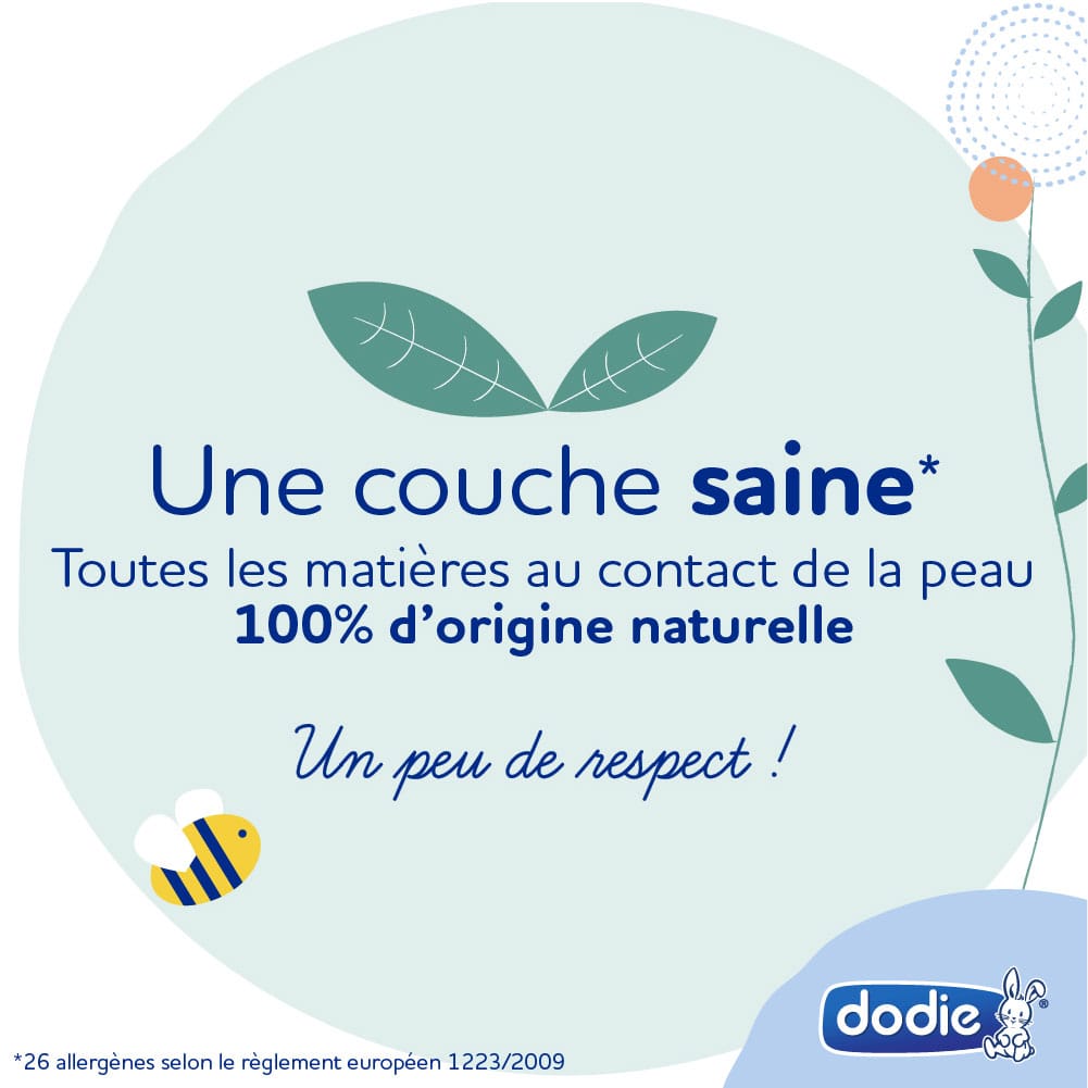 Dodie Couches Bébé Taille 1 (2 à 5 kg) - Lot de 2 x 56 couches Lot de 2