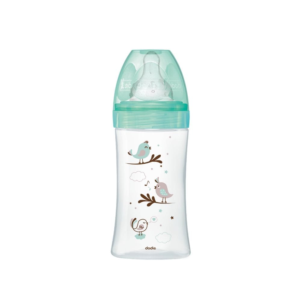 Dodie Biberon VERRE Tétine Ronde Anti-Colique 270mL - Débit 2 - OISEAUX