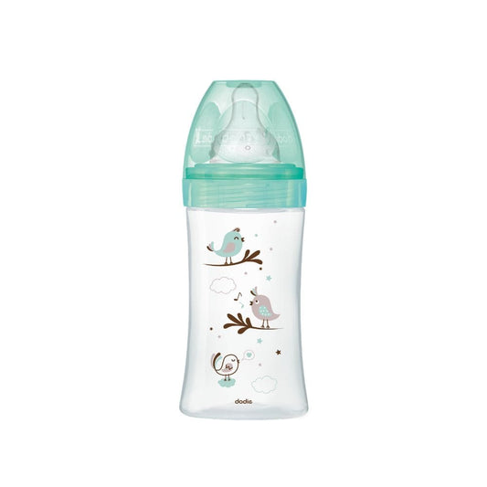 Dodie Biberon VERRE Tétine Ronde Anti-Colique 270mL - Débit 2 - OISEAUX