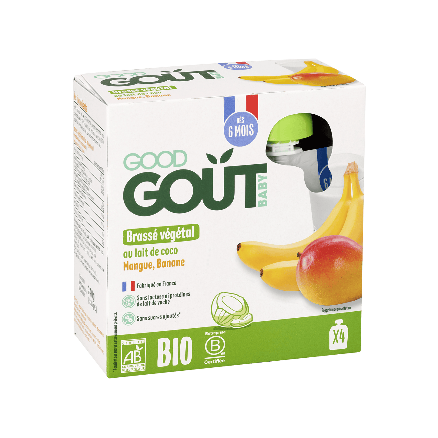 Good Gout Brassé végétal coco mangue banane x4