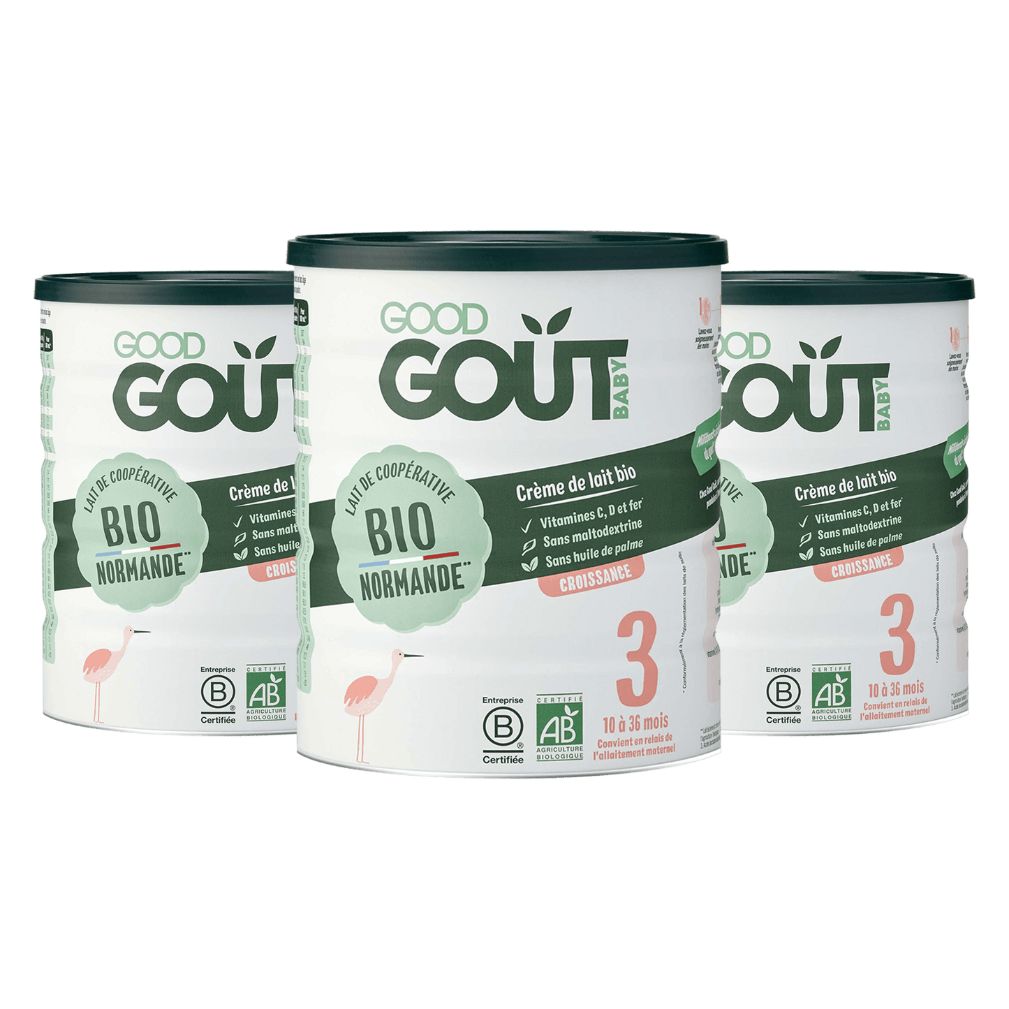 Lot de 3 Lait de croissance Bio dès 10 mois