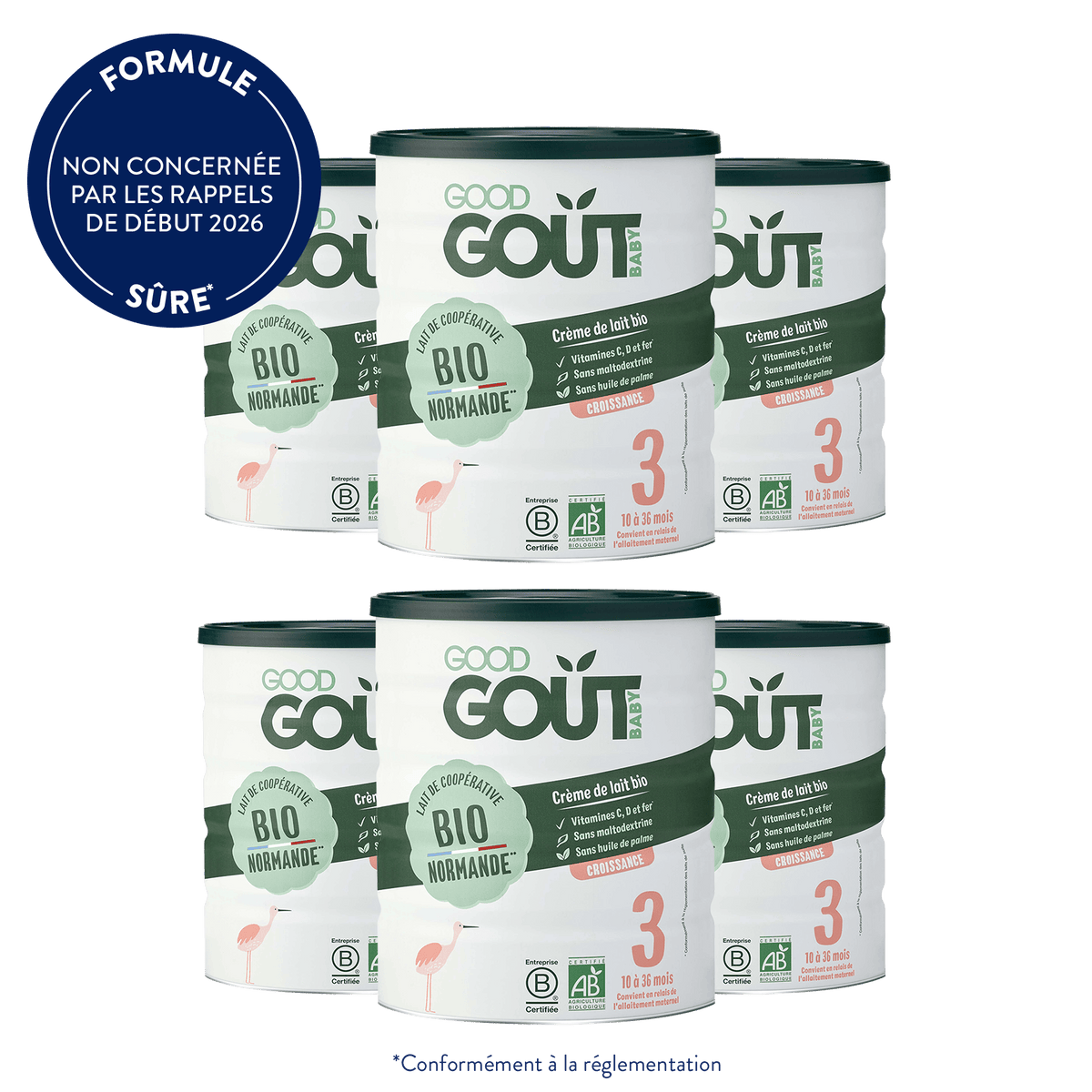 Good Gout Lot de 6 Laits de croissance Bio dès 10 mois